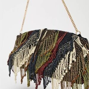 Zara Multicolor Beaded Fringe Women's Bag